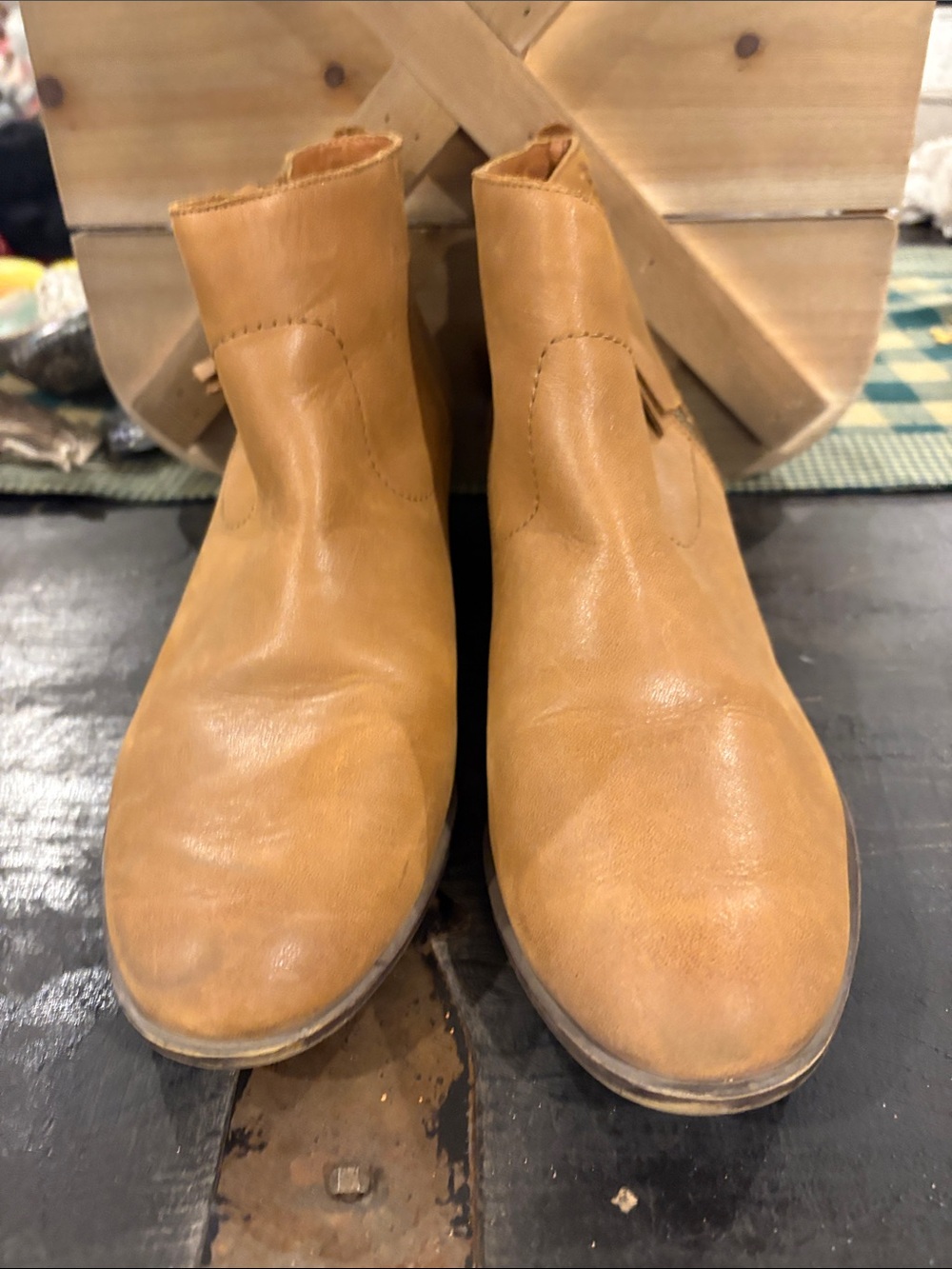 Lucky Brand Women's Tan Leather Ankle Boots
